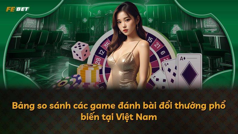Bảng so sánh các game đánh bài đổi thưởng phổ biến tại Việt Nam