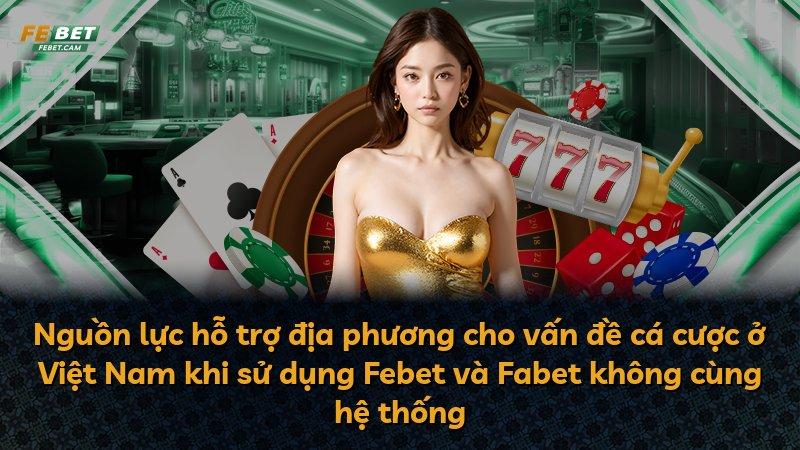 Nguồn lực hỗ trợ địa phương cho vấn đề cá cược ở Việt Nam khi sử dụng Febet và Fabet không cùng hệ thống